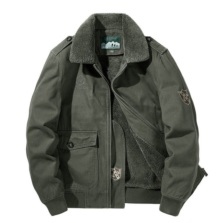 Men's Long Sleeve Jacket with Buttons and Pockets