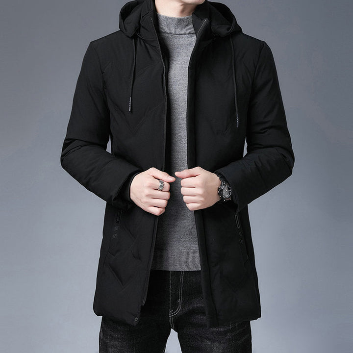 Men's Long Sleeve Hooded Jacket with Pockets