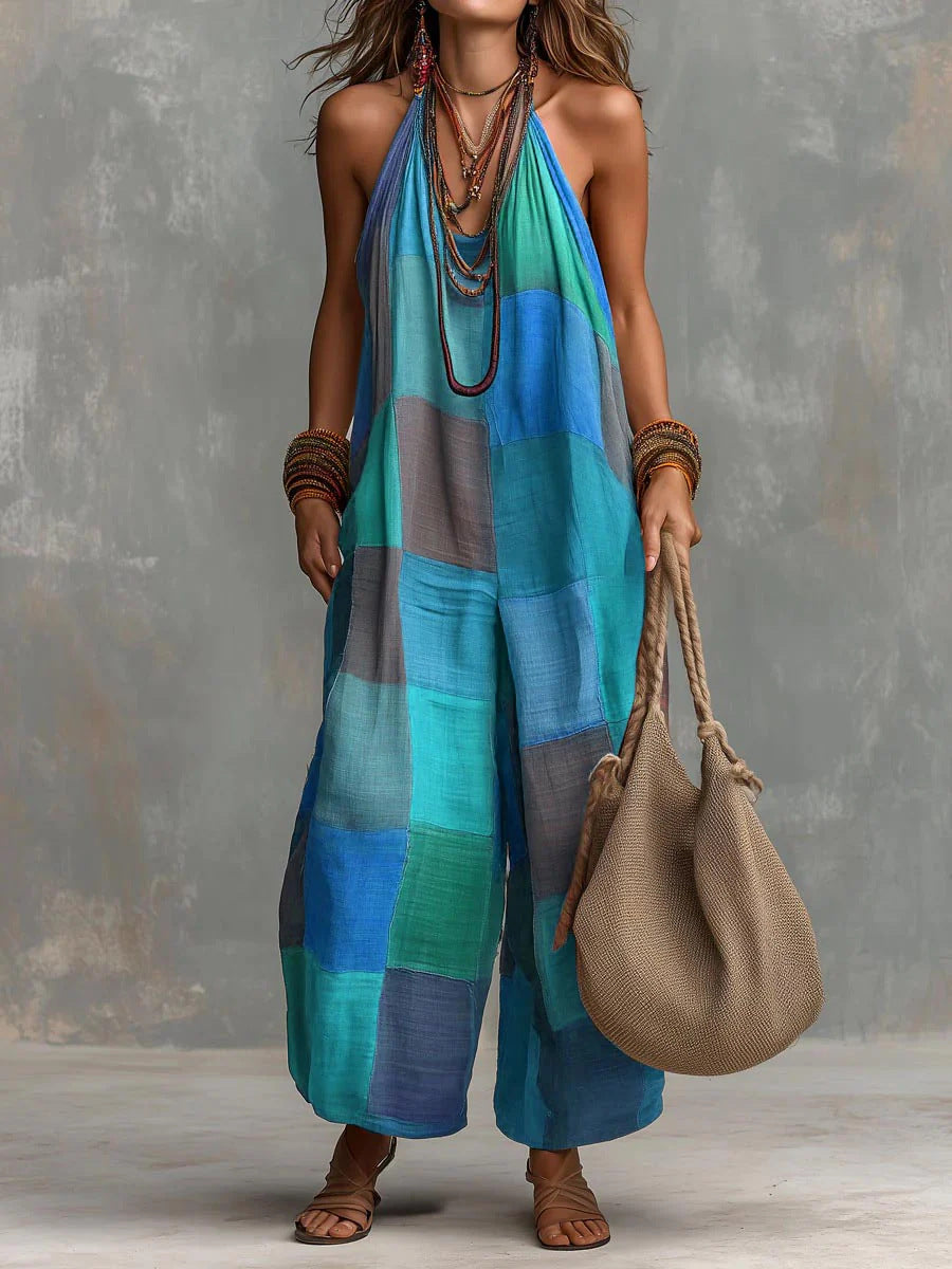 Oriana | Women's Halter Wide-Leg Jumpsuit