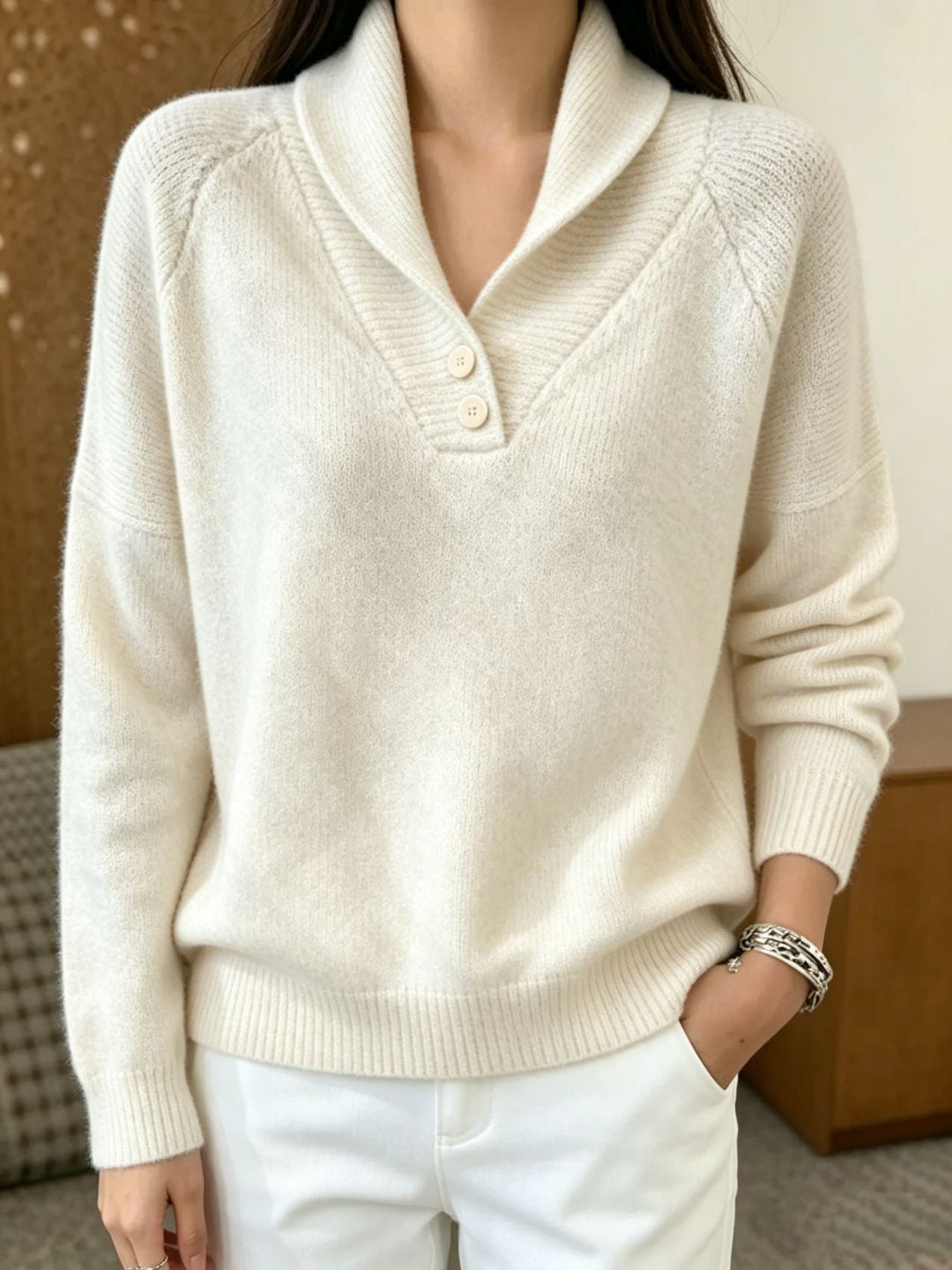 Martha | Women's Long Sleeve Sweater with Buttons