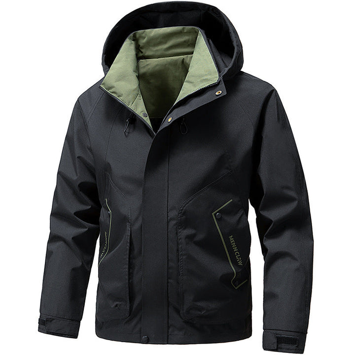 Men's Long Sleeve Hooded Jacket with Pockets