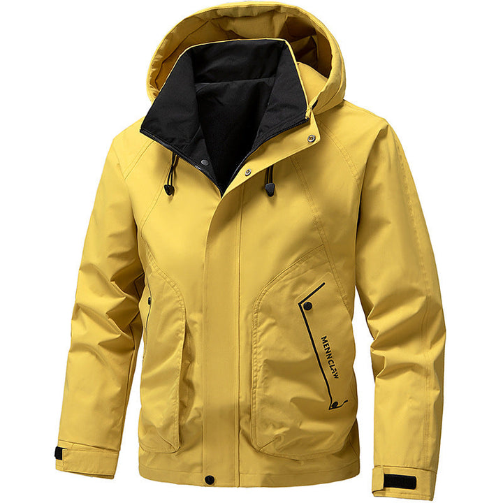 Men's Long Sleeve Hooded Jacket with Pockets