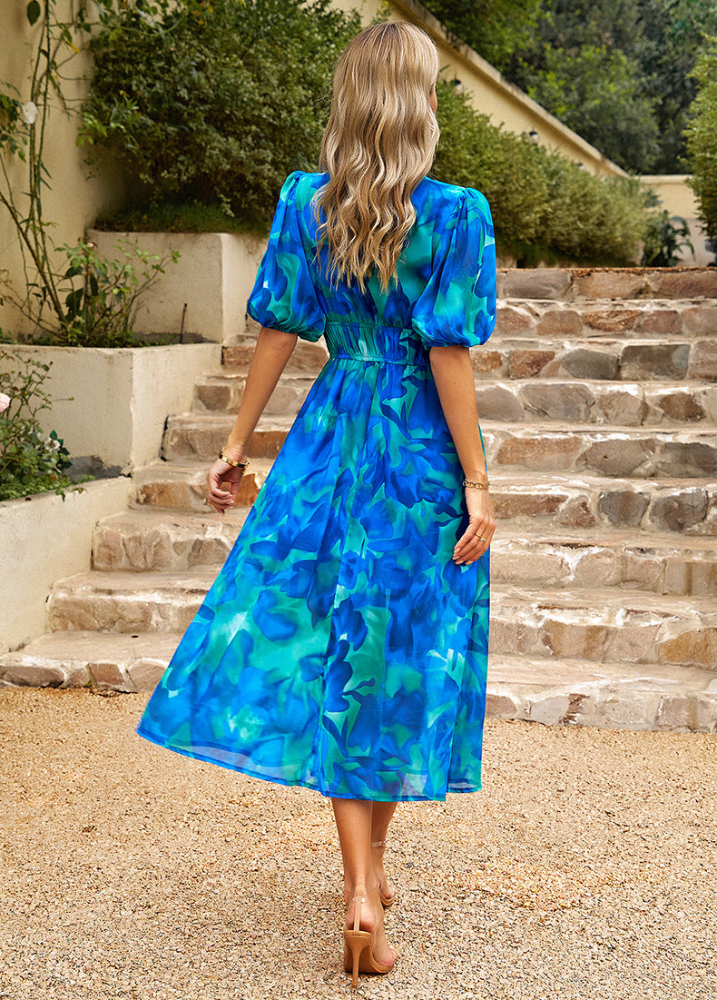 Flore | Women's Sleeveless Mini Elegant Dress with Floral Pattern