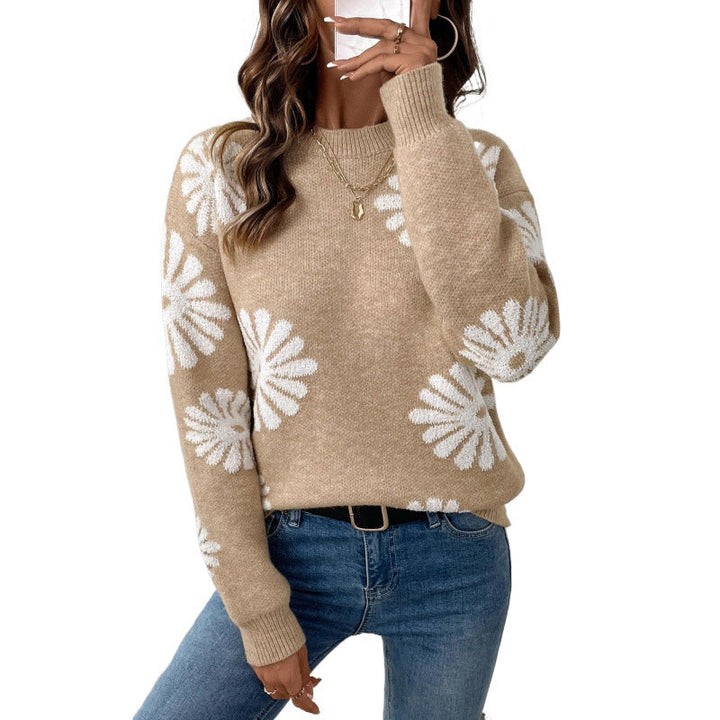 Sophie | Women's Long Sleeve Round Neck Floral Sweater
