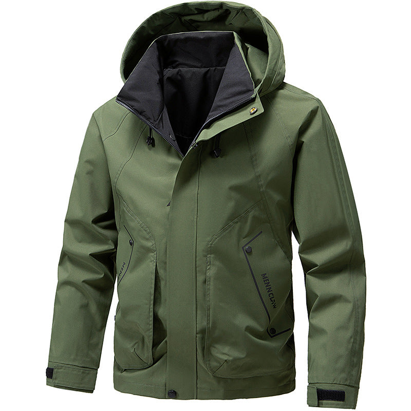 Men's Long Sleeve Hooded Jacket with Pockets
