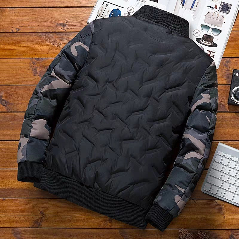 Men's Long Sleeve Bomber Jacket with Pockets