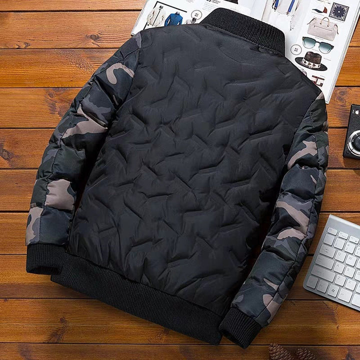 Men's Long Sleeve Bomber Jacket with Pockets