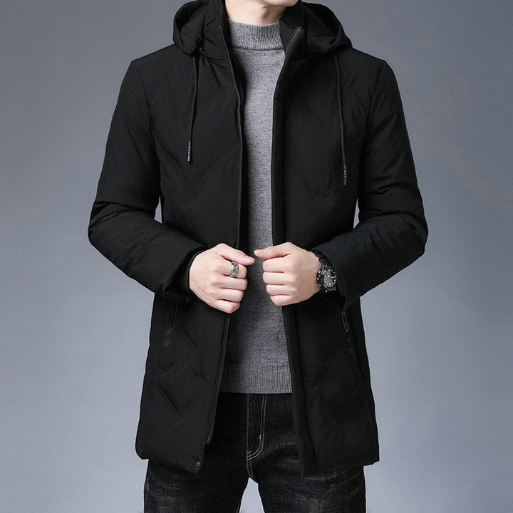 Men's Long Sleeve Hooded Jacket with Pockets
