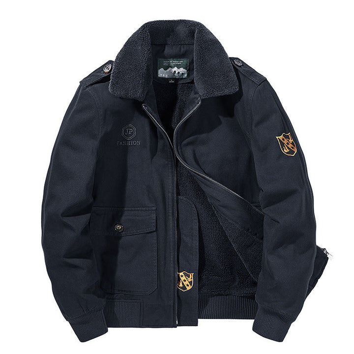 Men's Long Sleeve Jacket with Buttons and Pockets