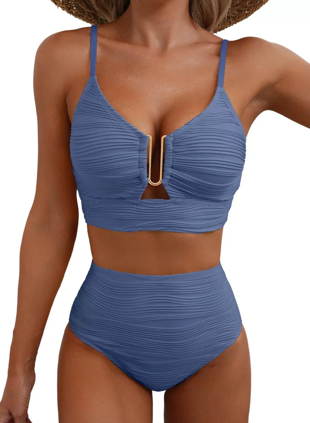Siren | Bikini de Alta Cintura con Detalle U-Link dorado