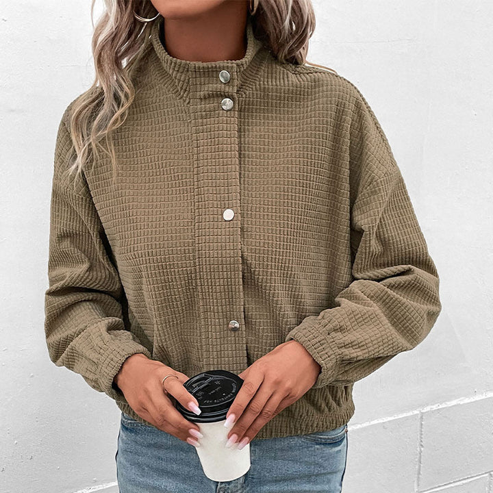 Women's Cropped Long Sleeve Jacket with Pockets