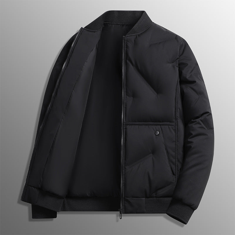 Men's Long Sleeve Puffer Jacket with Pockets