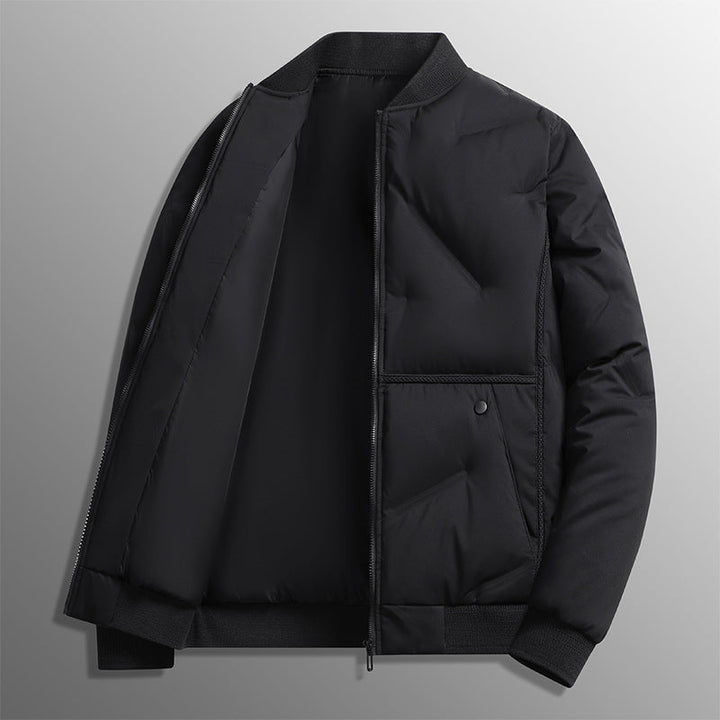 Men's Long Sleeve Puffer Jacket with Pockets