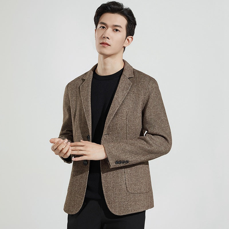 Men's Blazer with Buttons and Pockets
