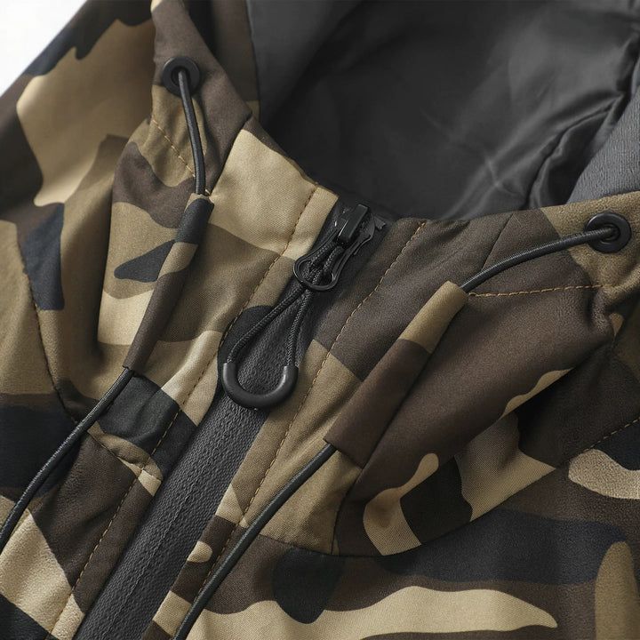 Men's Camouflage Jacket with Hood and Pockets