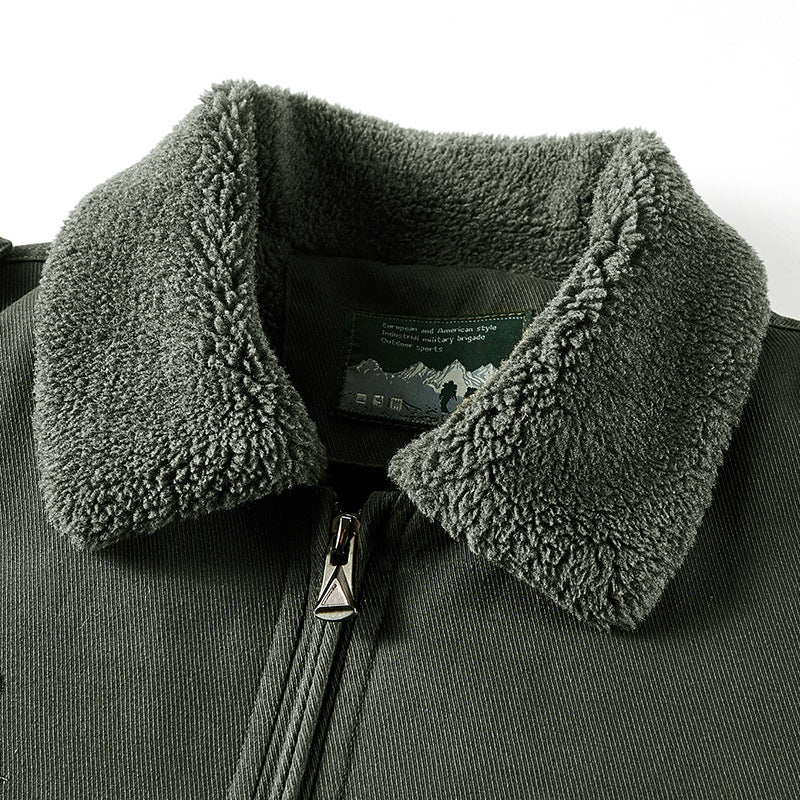 Men's Long Sleeve Jacket with Buttons and Pockets