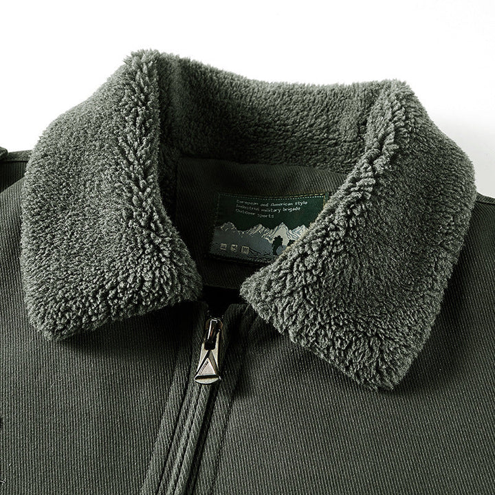Men's Long Sleeve Jacket with Buttons and Pockets