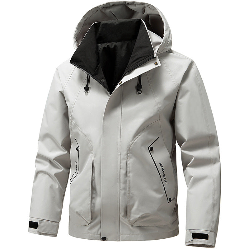 Men's Long Sleeve Hooded Jacket with Pockets