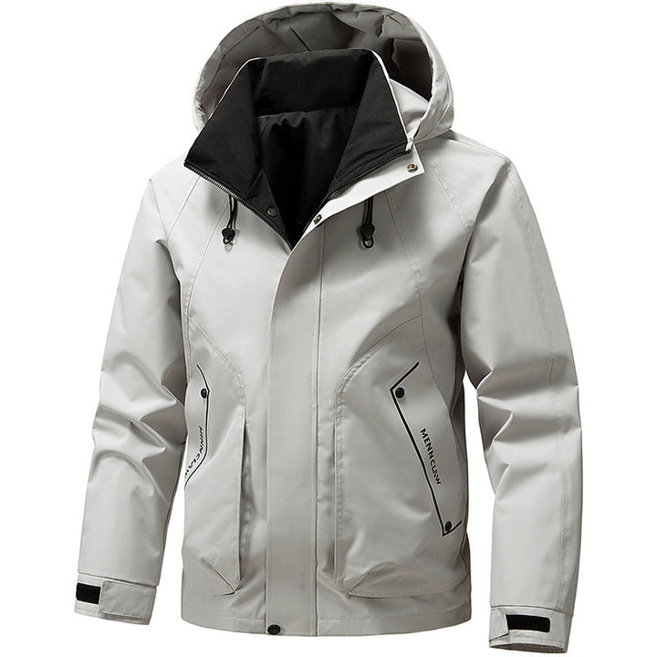 Men's Long Sleeve Hooded Jacket with Pockets