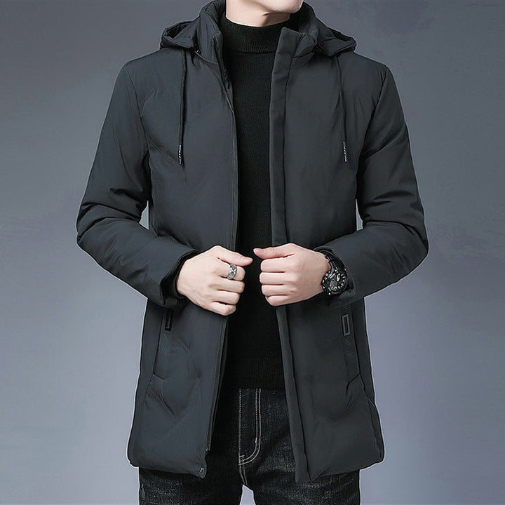 Men's Long Sleeve Hooded Jacket with Pockets