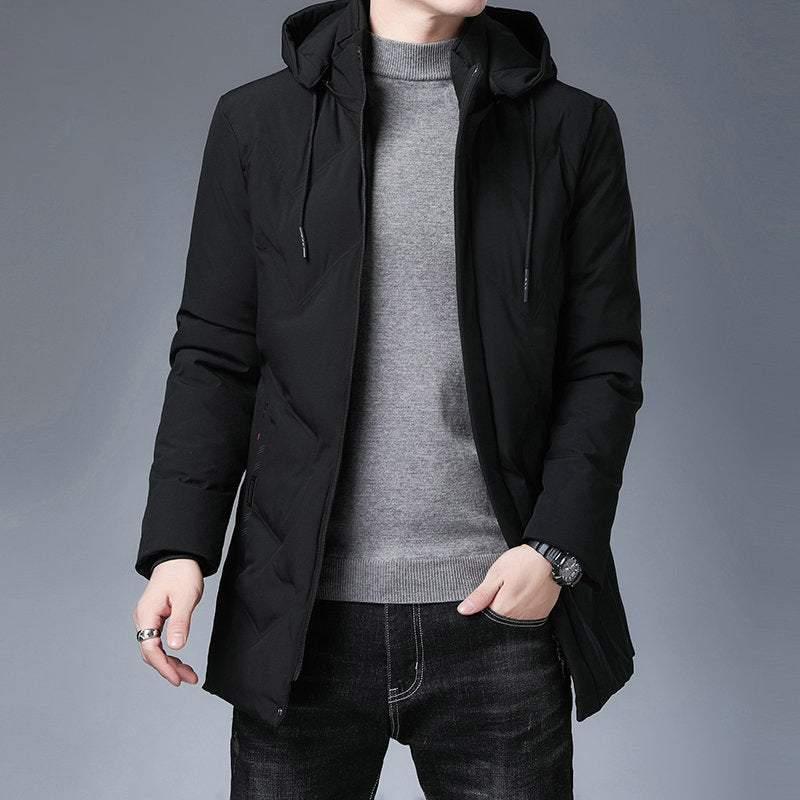 Men's Long Sleeve Hooded Jacket with Pockets