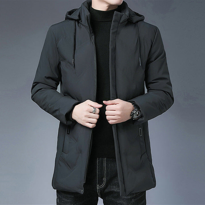 Men's Long Sleeve Hooded Jacket with Pockets