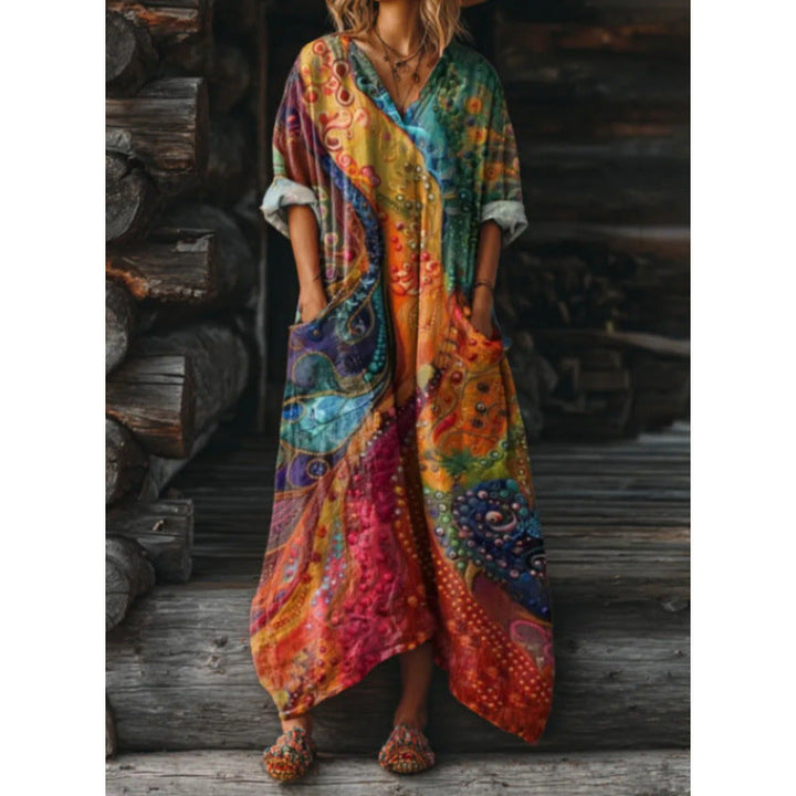 Evelyn | Retro-Style Long Sleeve Casual Dress