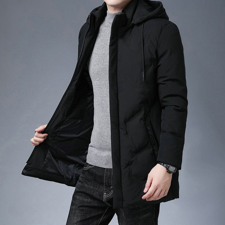Men's Long Sleeve Hooded Jacket with Pockets