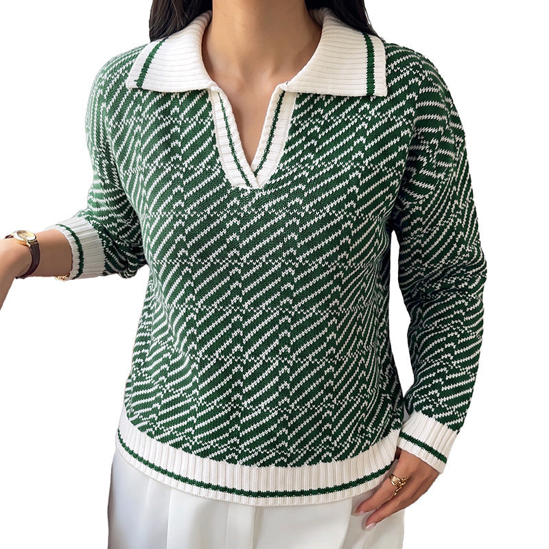 Women's V-Neck Long Sleeve Sweater