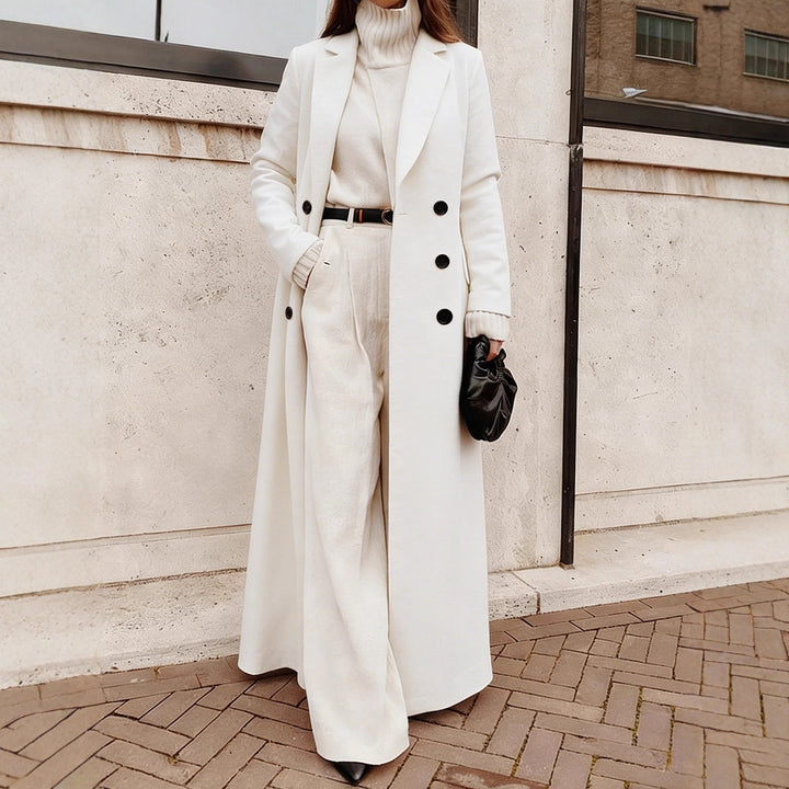 Women's Longline Long Sleeve Coat with Pockets