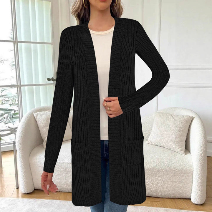 Women's Longline Long Sleeve Cardigan with Pockets