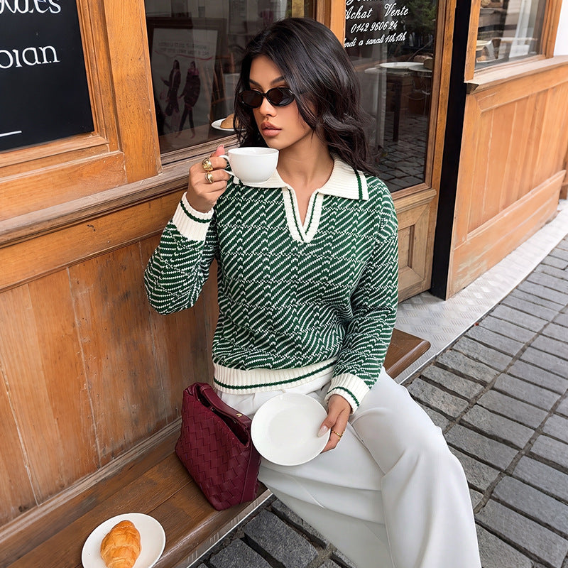 Women's V-Neck Long Sleeve Sweater