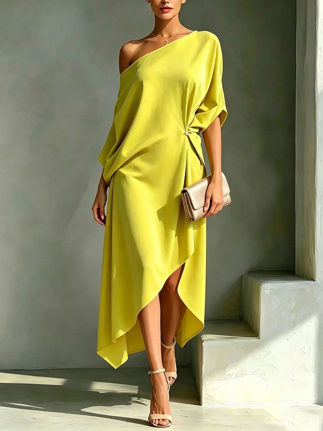 Camila | Women's One-Shoulder Maxi Dress with Side Slit
