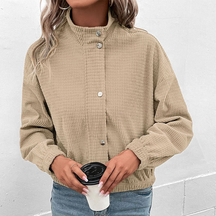 Women's Cropped Long Sleeve Jacket with Pockets