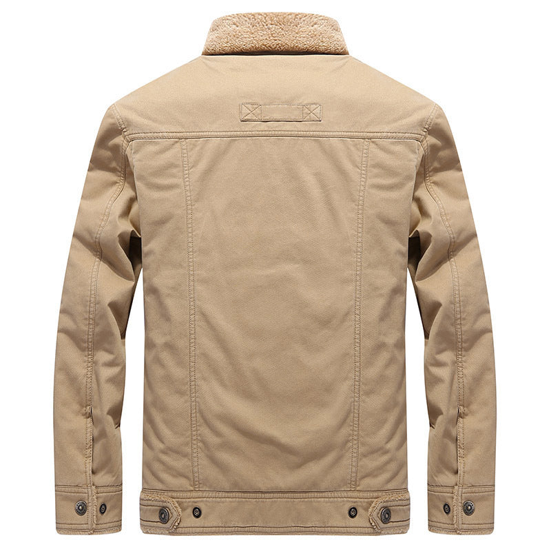 Men's Long Sleeve Jacket with Buttons and Pockets