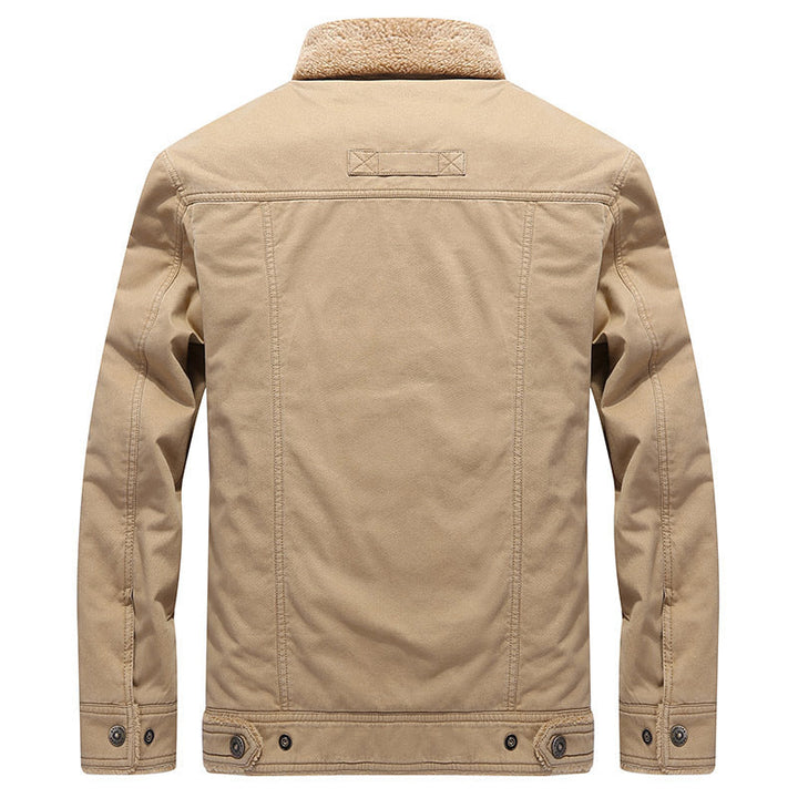 Men's Long Sleeve Jacket with Buttons and Pockets