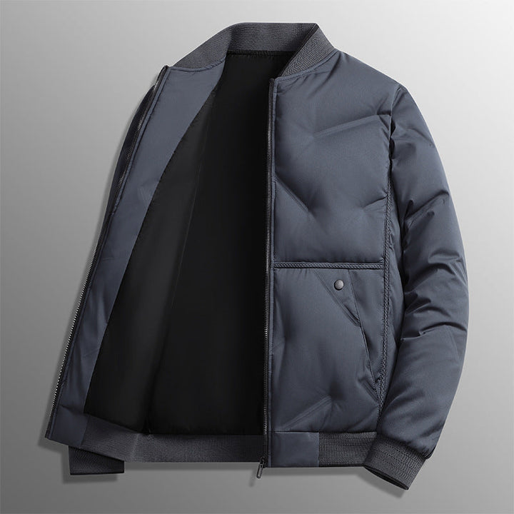 Men's Long Sleeve Puffer Jacket with Pockets