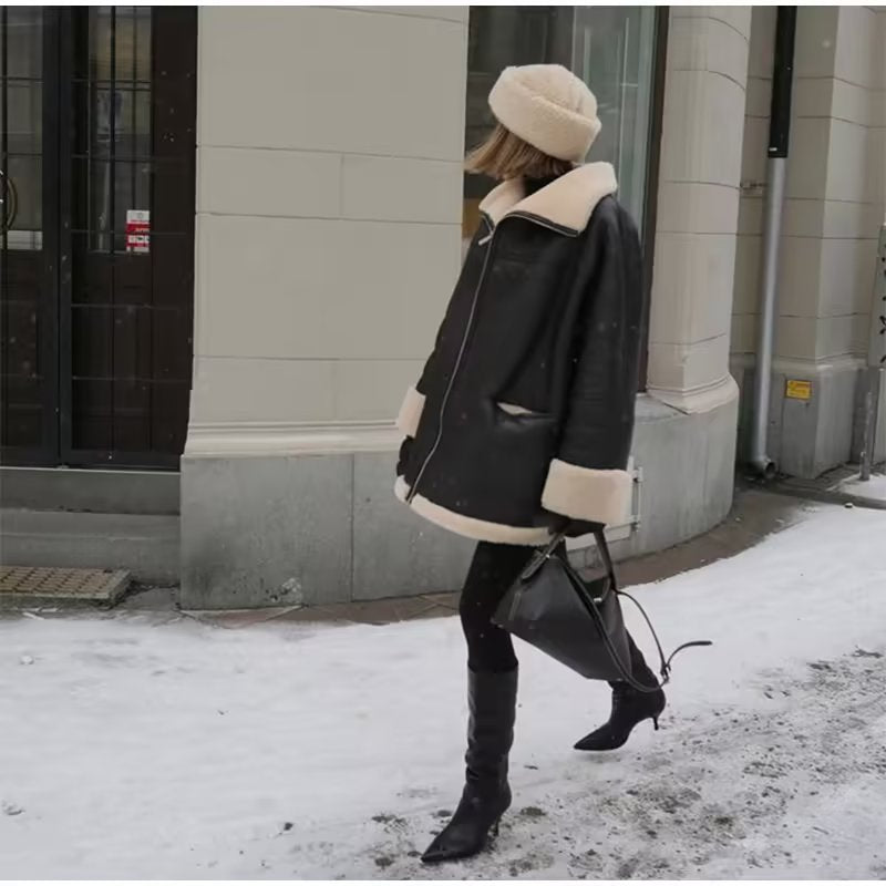 Women's Oversized Aviator Blouson with Pockets