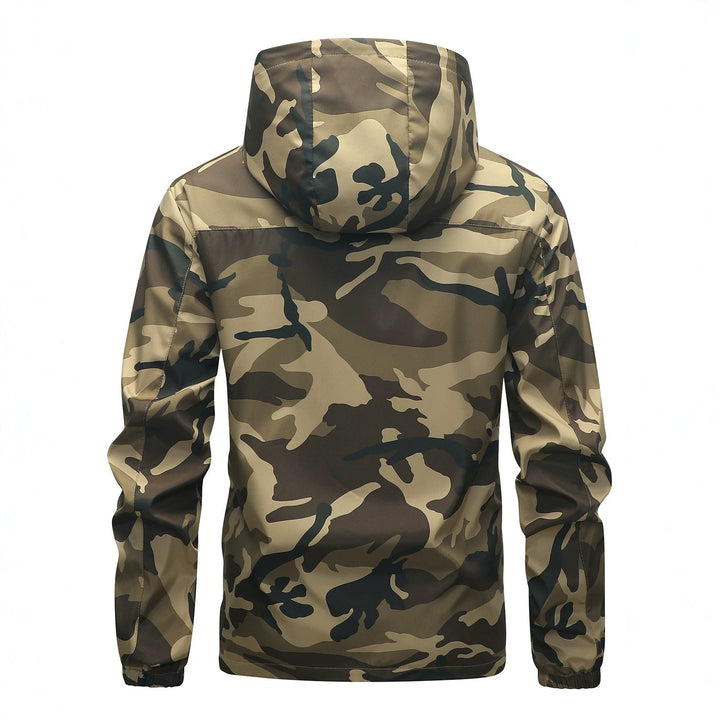 Men's Camouflage Jacket with Hood and Pockets