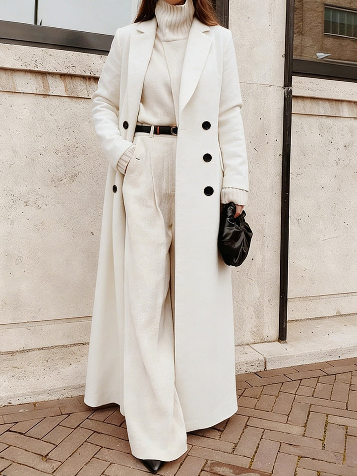 Women's Longline Long Sleeve Coat with Pockets