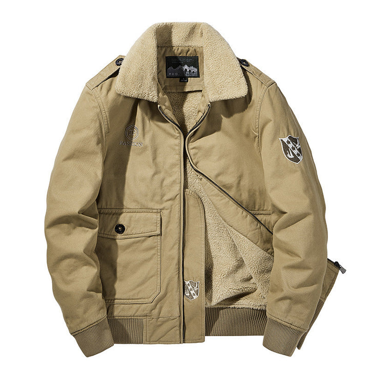 Men's Long Sleeve Jacket with Buttons and Pockets