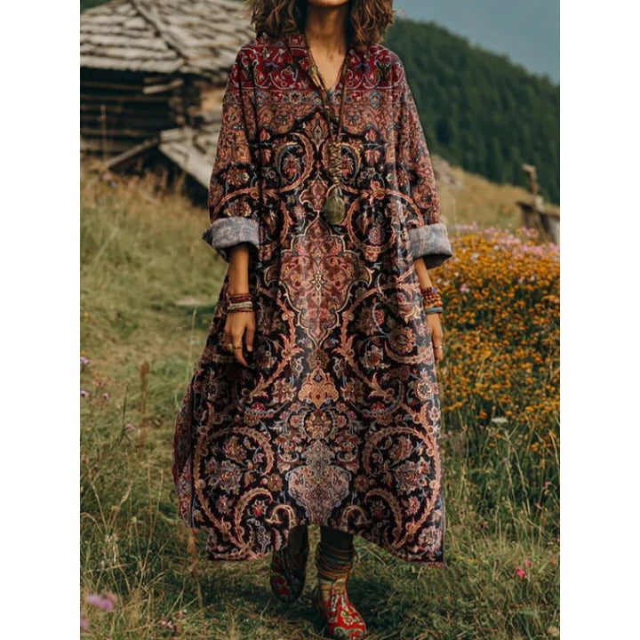 Evelyn | Retro-Style Long Sleeve Casual Dress