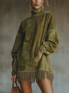Mara™ - Cozy Suede Fringe Dress