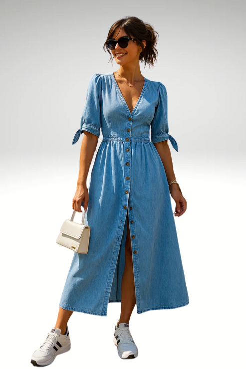 Amira™ - Elegant Denim Dress