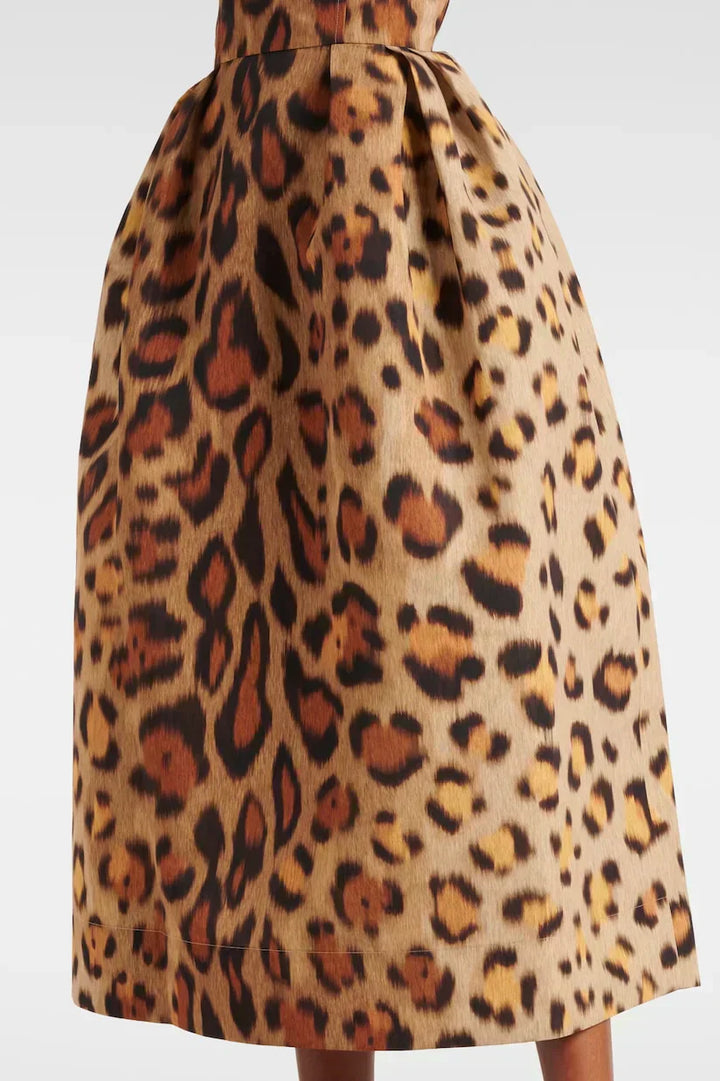 Tiana | Women's Leopard Print Midi Dress