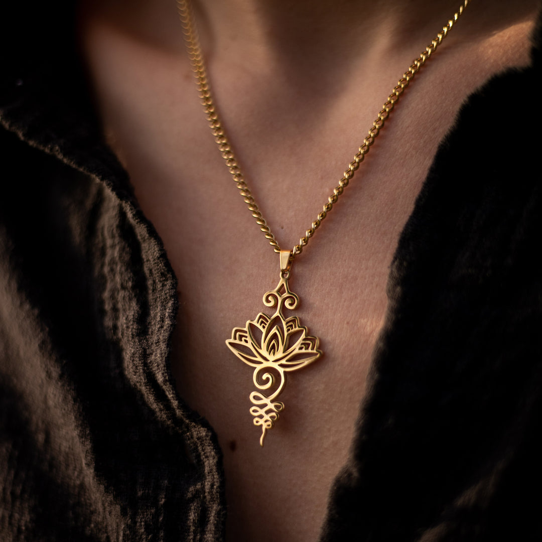 Posira™ Unalome Lotus Pendulum Pendant