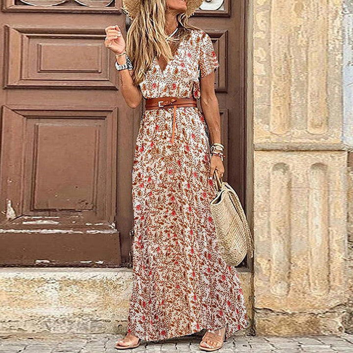 Liora | Women's Maxi Ibiza Dress in Hippie Style + Free Belt