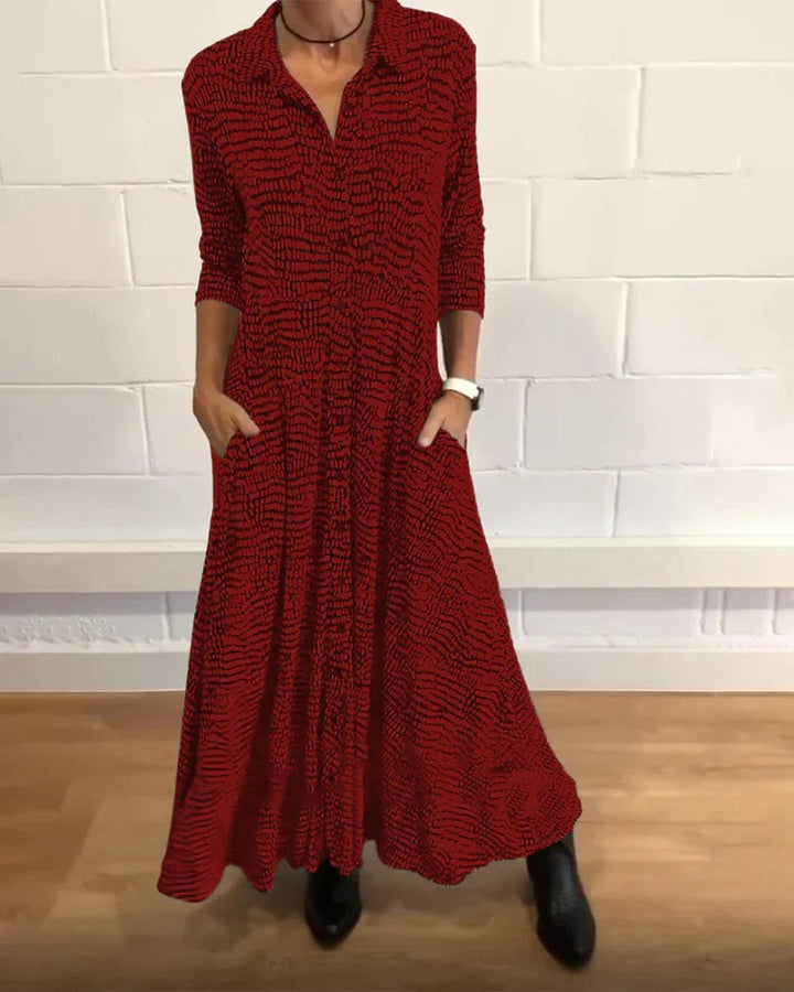 Women's Long Sleeve Maxi Dress with Pockets