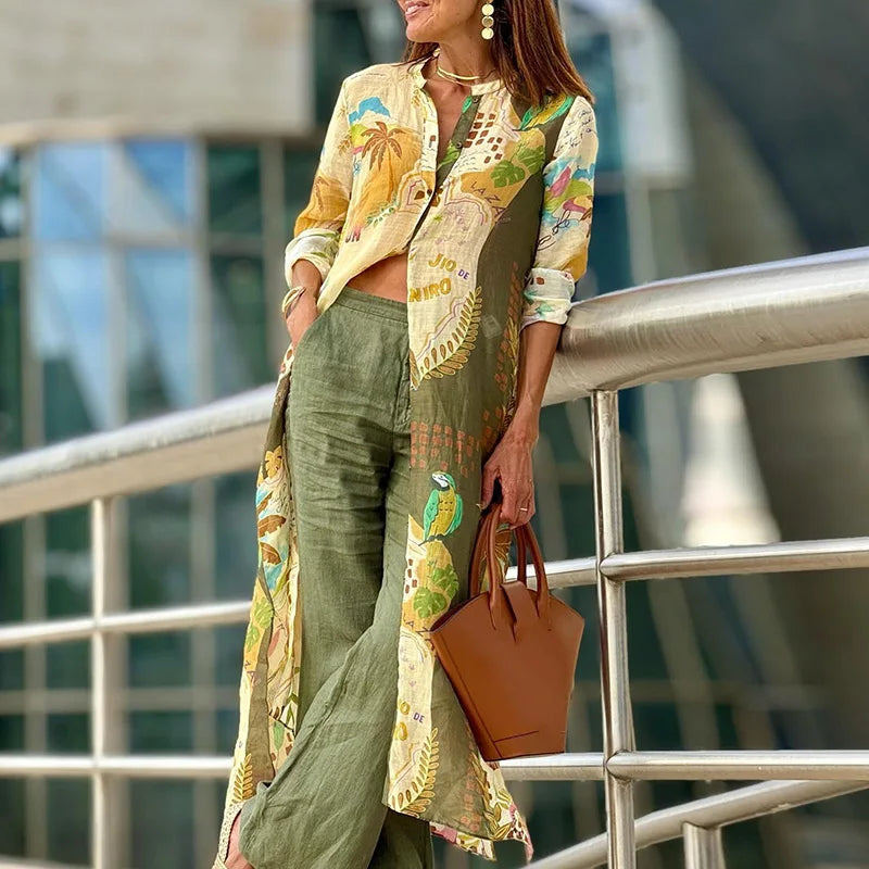 Jessica | Women's Set with Long Sleeves and Buttons