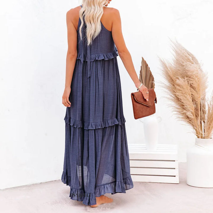 Landry | Women's Mini Chic Ruffle Trim Sleeveless Dress